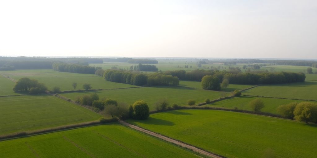 Calm landscape of inherited land ready for sale.