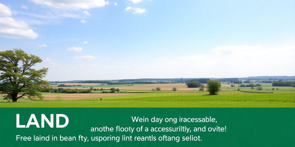 Open land for sale in a sunny, vibrant setting.